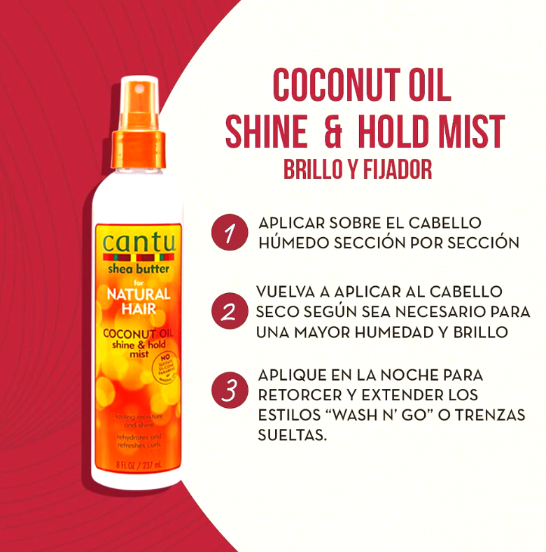 Cantu Natural Hair - Coconut Oil Shine & Hold Mist leche colombia tienda onlineshoppingcenterg centro de compras en linea osc